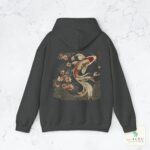 Cozy Vintage Japanese Koi Fish Hoodie Nautical Animal Asian Art Nouveau Japan Hooded Sweater Pond Top Urban Unisex Spring Shirt Tokyo Style