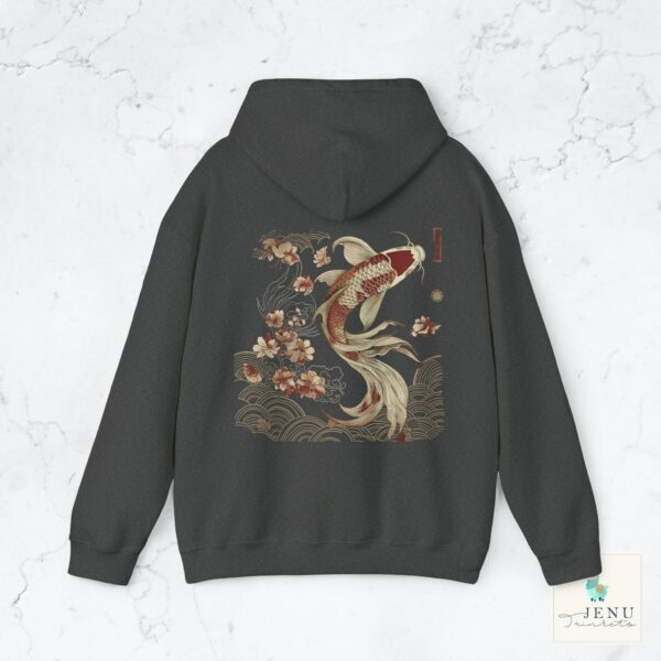 Cozy Vintage Japanese Koi Fish Hoodie Nautical Animal Asian Art Nouveau Japan Hooded Sweater Pond Top Urban Unisex Spring Shirt Tokyo Style