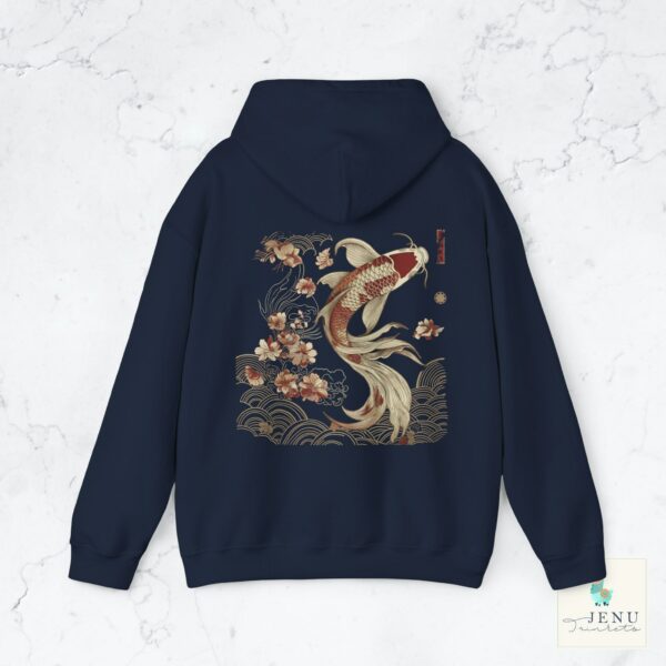 Cozy Vintage Japanese Koi Fish Hoodie Nautical Animal Asian Art Nouveau Japan Hooded Sweater Pond Top Urban Unisex Spring Shirt Tokyo Style