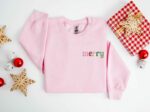 Merry Embroidered Sweatshirt, Merry Christmas Embroidered Shirt, Christmas Sweatshirt, Christmas Embroidered Sweatshirt, Merry Sweatshirt