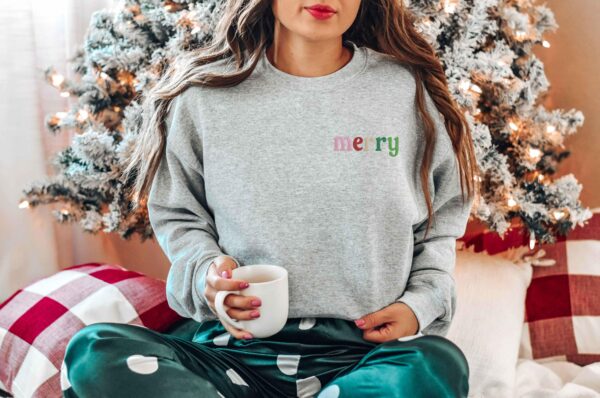 Merry Embroidered Sweatshirt, Merry Christmas Embroidered Shirt, Christmas Sweatshirt, Christmas Embroidered Sweatshirt, Merry Sweatshirt