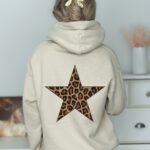 Leopard Star Hoodie, Y2K Hoodie, Leopard Print Hooded Sweatshirt, Girly Cool, Star Hoodie, Leopard Star Shirt, Star Sweatshirt, Cheetah