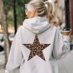 Leopard Star Hoodie, Y2K Hoodie, Leopard Print Hooded Sweatshirt, Girly Cool, Star Hoodie, Leopard Star Shirt, Star Sweatshirt, Cheetah