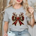 Christmas Coquette Bow Shirt, Reindeer Bow Shirt, Christmas Coquette Shirt, Holiday Season Shirt, Christmas Gifts, Family Christmas Shirt