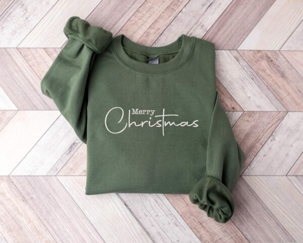 Merry Christmas Embroidery Sweatshirt, Merry Christmas Sweatshirt, Embroidery Christmas Sweatshirt, Merry Christmas Shirt, Merry Christmas