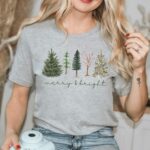 Merry And Bright Shirt, Christmas Shirt, Family Christmas Shirt, Christmas Shirts For Women, Merry Christmas T-Shirt