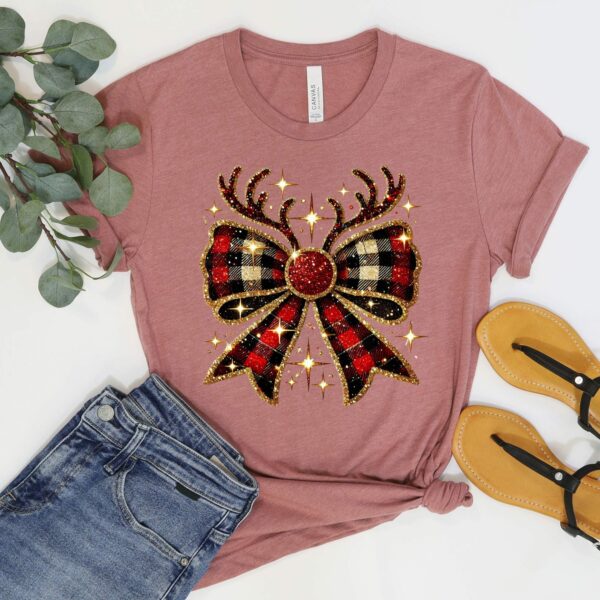 Christmas Coquette Bow Shirt, Reindeer Bow Shirt, Christmas Coquette Shirt, Holiday Season Shirt, Christmas Gifts, Family Christmas Shirt