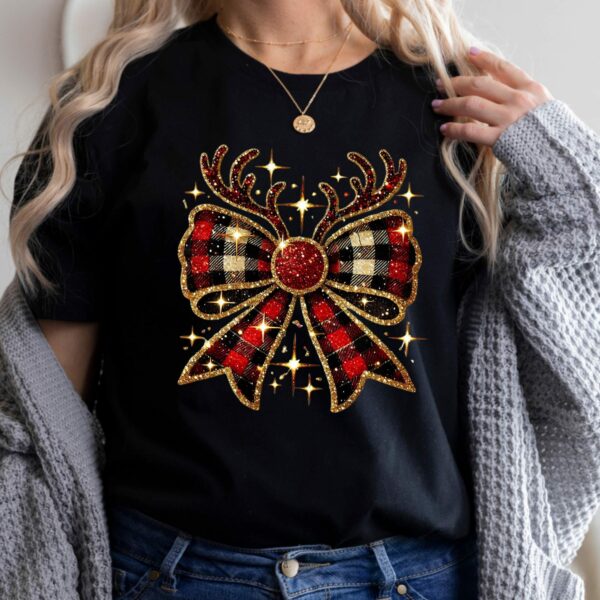 Christmas Coquette Bow Shirt, Reindeer Bow Shirt, Christmas Coquette Shirt, Holiday Season Shirt, Christmas Gifts, Family Christmas Shirt