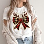 Christmas Coquette Bow Shirt, Reindeer Bow Shirt, Christmas Coquette Shirt, Holiday Season Shirt, Christmas Gifts, Family Christmas Shirt